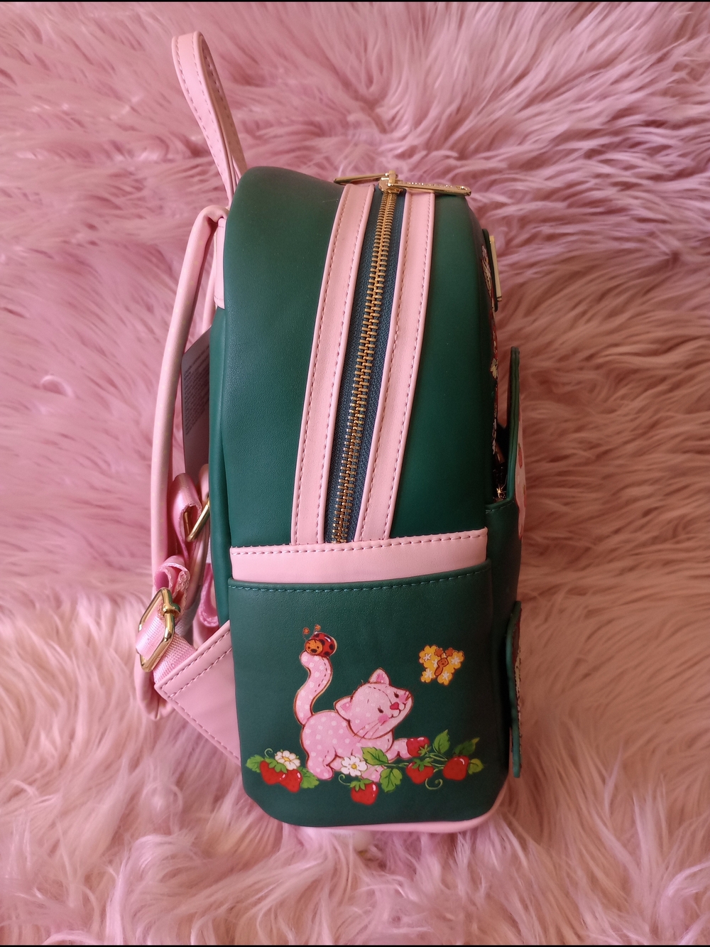 Loungefly Strawberry Shortcake Custard & Strawberry Embroidered Mini Backpack - Picture 7 of 8